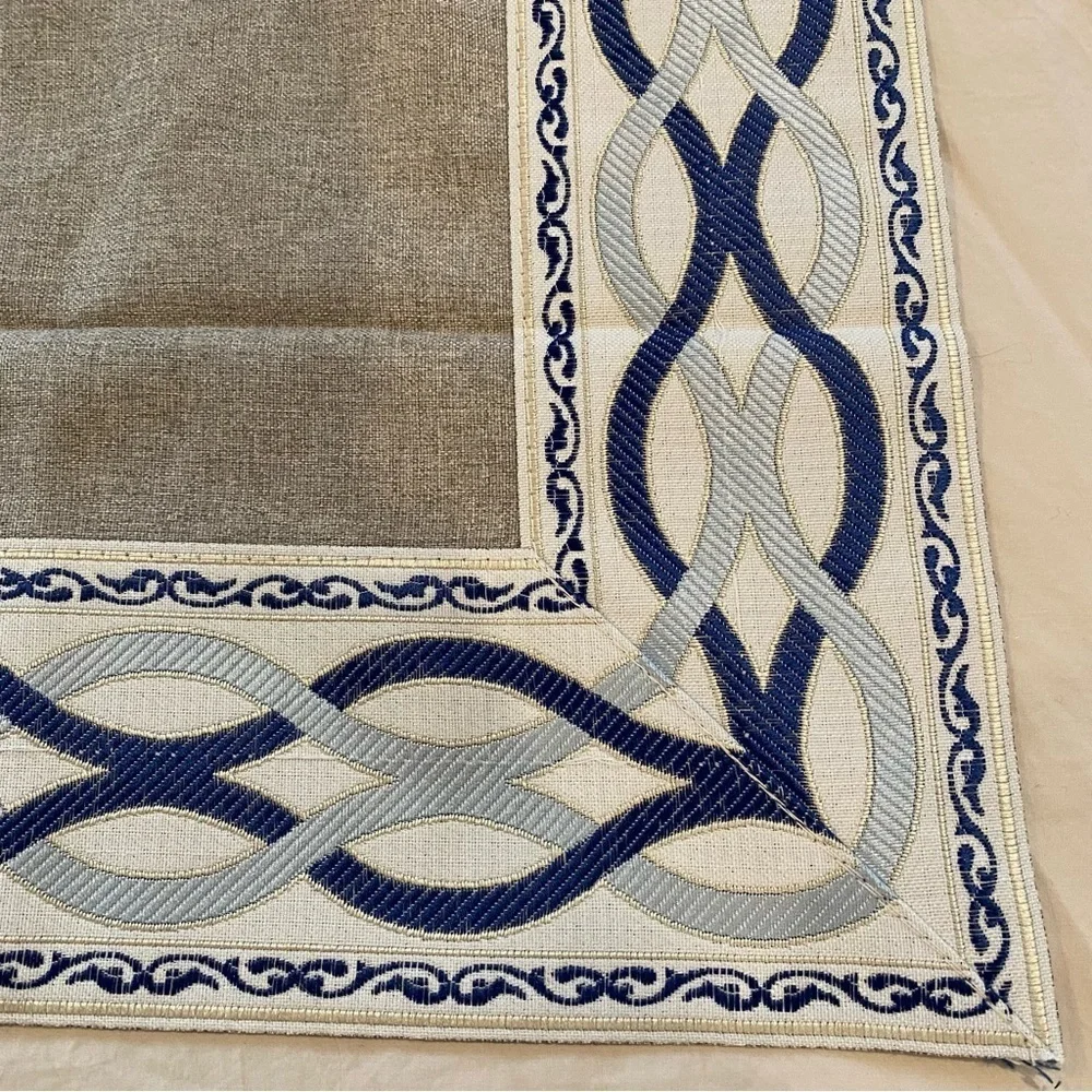 NWT ARTABLE Blue Gray Cream Rectangle Table Runner 16